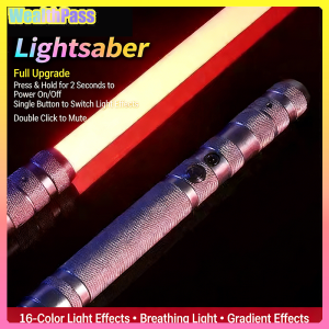 RGB Metal Little Lightsaber 2 In 1 16colors Fonts Laser Sword Cosplay Prop Heavy Dueling Sabre De Luz For Children Toys