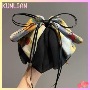 [KUNLIAN] Phụ nữ thanh lịch Lớn Bow tóc Claw thời trang nhiều lớp lớn Bowknot barrettes kẹp tóc nhiều màu ponytail Clip Phụ kiện tóc