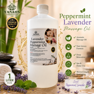 Peppermint Lavender Massage Oil 1L – Smooth Non-Greasy Body Massage Oil for Relaxation & Wellness
