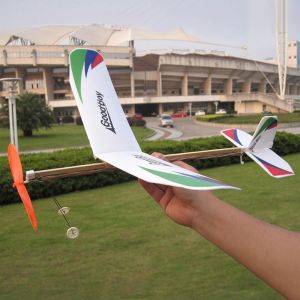 DOWNA Nhẹ Mô hình máy bay tự làm Nhiều màu sắc Quà tặng cho trẻ em Thí nghiệm giáo dục Sức mạnh của dây thun Đồ chơi máy bay ném tay Dành cho trẻ em ngoài trời