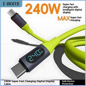 【E-WOITD】 Digital 240W Fast Charging USB Type C Cable USB-C Quick Charge Data Transmission Charger Cord For Phone