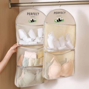 Storage Hanging Bag Breathable Mesh Wall Hanging Bag Closet Underwear Storage Organization Sock Storage Hanging Bag Mesh Bag Underwear Storage Bag