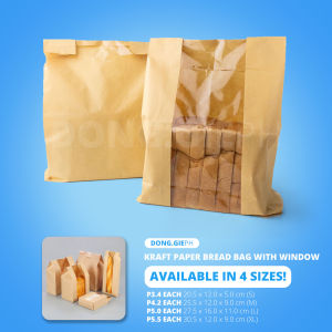 [25/50 PCS] Kraft Bread Paper Bag with Window