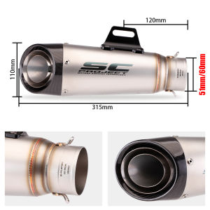 Universal Motorcycle SC project Exhaust Silencer Modified Carbon Fiber Muffler 51mm/60mm Caliber
