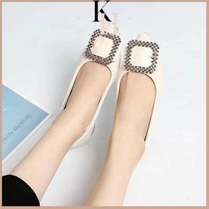 Women square buckle flat loafers shoes for women flat sandals office attire for ladies