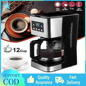 Automatic Coffee Machine: Stainless Body & Glass Carafe