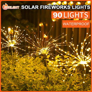 Fireworks Led Light Waterproof Solar Fireworks Lights Outdoor Decoration Fairy Lights 8 Lighting Modes