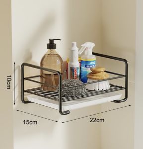 Nordic Style Sponge Drain Storage Rack Wall Mounted Caddy Rustless Steel Kitchen Counter Tops Cloth Drainage Shelf Drainage Rak