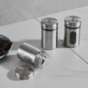 COMBO 5 Lọ Đựng Gia Vị Thủy Tinh Kèm Thìa Thông Minh 250ML Chống Ẩm Chống Bụi - Hũ Đựng Gia Vị ( CÓ RỌN LOẠI XỊN ) - Lọ Gia Vị