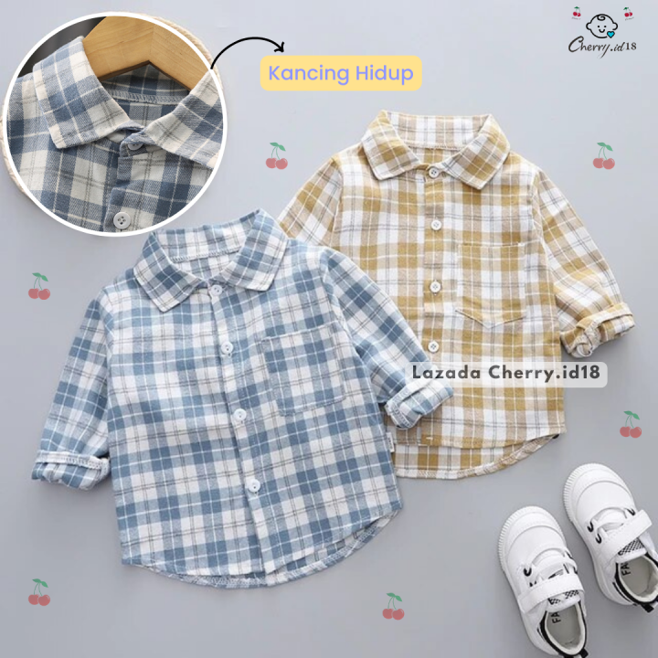 Kemeja Anak Flanel Kemeja Anak Import Atasan Anak Laki - Laki Baju Anak