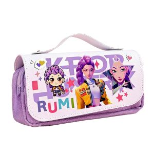 OUTOPEAN Polyester Kpop Demon Hunter Pencil Case Multifunctional Rumi Mira Zoey Cartoon Pen Bag Durable Large Capacity Stationery Bag for Students