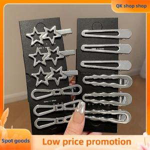 ✨QK shop✨ 3Pcs Silver Metal Duckbill Clip Women Hair Clips Side Bangs Female Ladies Barrettes Hair Accessories