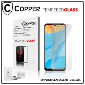 Oppo A15 - COPPER TEMPERED GLASS FULL CLEAR Anti Gores