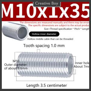 [Creative] 10Pcs M10 Lamp Tooth Tube Metal Hollow Threaded Tube Screw Nut Lamp Cap Galvanized Chandelier Connect Rod Fixed Base