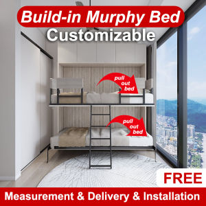 Folding Murphy Bunk Bed Hidden Bed Wall Bed With Table & Cabinet Combination Customizeable