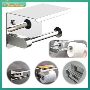 Wall Mounted Stainless Steel Toilet Paper Dispenser Punch-Free Bathroom Accessories Rust-Resistant Silver Color