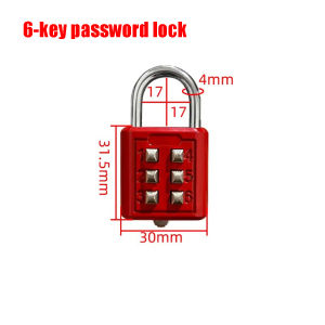 6/10 Button Red Black Numeric Password Lock Backpack Tool Box Cabinet Door Anti-Theft Padlock