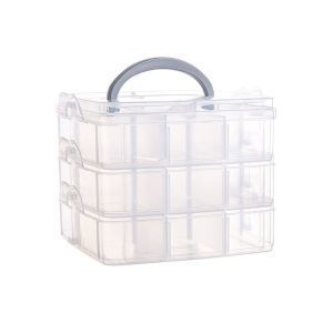 LUMINOU Trong suốt Hộp đựng đồ trang sức Có thể tháo rời Nhiều lớp Hộp đựng hạt Đa năng Sức chứa lớn Hộp đựng vòng cổ