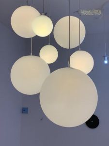 Nordic Minimalist Milk White Round Pebble Pendant Light for Dining Room Duplex Staircase Clothing Store Window LED Ceiling Lamp Lighting FixtureFast shipping