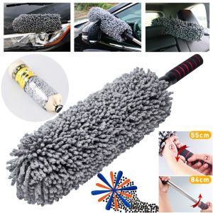 Microfiber Car Body Duster Retractable Wax Dust Mop Removing Cleaning Wheel Brush Car Dust Brush