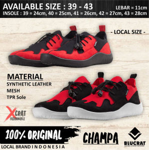 Sepatu Slip On Pria Blucrat CHAMPA Cowok Laki Dewasa Sneakers Kanvas Casual Keren Model Terbaru