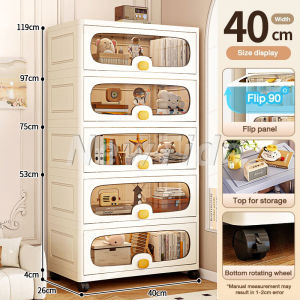 NewTide Drawer Cabinet Flip Top Thicken Plastic Durabox Storage Cabinet For Clothes Home Cabinet With Silent Wheels