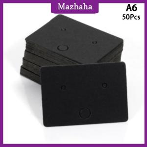 Mazhaha 50pcs vòng tông Bông tai thẻ hiển thị trống Kraft Giấy trang sức treo thẻ cho Bông tai tai Studs bán bao bì