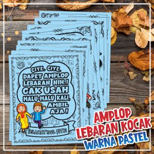 Amplop Lebaran Kocak Edisi Warna PASTEL (isi 10 pcs)