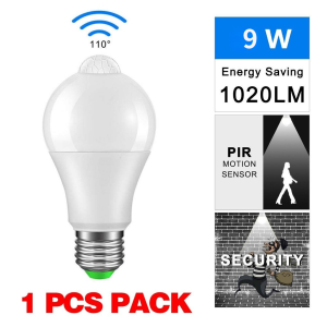 Motion Sensor LED Bulb Human Body Induction Light Bulb Corridor Sound and Light Control Radar Human Body Induction Lighting 9W 12W 15W Screw Socket Energy-saving Light