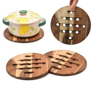 Bamboo Trivet Coaster Mats Non-Slip Hot Pot Holder Table Dish Cup Mat Pad Kitchen Pot Mat For Dining Table Kitchenware