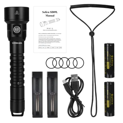 Mới Sofirn sd09l Đèn pin Led 6800lm 21700 có thể sạc qua USB chống nước dưới nước ngọn đuốc sst40 đèn pin dùng dưới nước