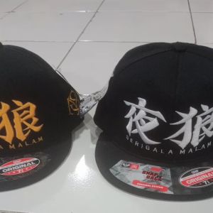 Topi Pria Model Snapback Distro Premium & Topi Bordir Serigala Malam Ukuran Dewasa