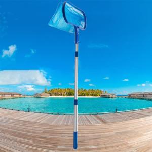 Telescopic Pool Skimmer Net for Easy Removal of Leaves and Debris from Swimming Pools and Ponds