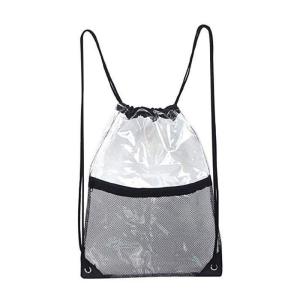 New Transparent Drawstring Backpack School Tote Gym Bag Sport Pack