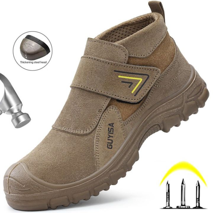 Anti Scald Welding Work Shoes Boots Men Steel Toe Safety Boots Anti-smash  Anti-puncture Safety Shoes Men Protective Shoes Male