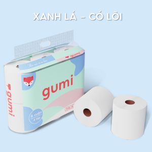 Giấy vệ sinh cuộn Gumi cao cấp bịch 6 cuộn 4 lớp dày dặn mềm mịn