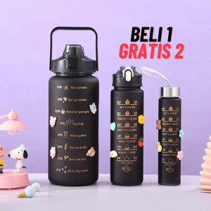 Botol Beranak Beli 1 Dapat 3 Hitam - Botol Beranak Viral 2023 Asli - Botol Beranak Isi 3 - Botol Minum Viral Tiktok 2023 Beranak Isi 3 - Botol Minum 2 Liter Isi 3 - Botol Beranak 3 Gratis Ongkir - Bisa COD