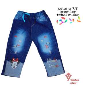 CELANA JEANS ANAK PEREMPUAN 7/8 USIA 1 - 8 TAHUN BORDIR / CELANA JEANS ANAK CEWEK