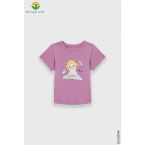 Đồ bộ bé gái chất cotton dệt kim thời trang Việt Thắng quần đùi áo cộc tay in hình - B63.6044