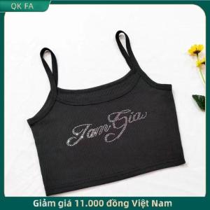 QK FA ✨ Mùa hè phụ nữ retro thư yếm thời trang Y2K không tay Slim Tank Top