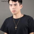 Mens Silver Stainless Steel Jesus Christ Crucifix Cross Pendant Necklace Chain necklace for men. 