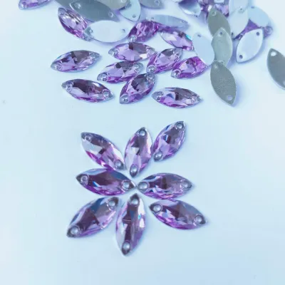 payet resin jahit mata sampan 7x15 mm per lusin untuk jahit Sewing Craft