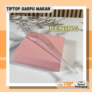 [ISI 100 PCS] TIPTOP Garpu Makan Putih Susu Bening Kuat / Garpu Makan Sekali Pakai / Fork / Garpu Murah / Garpu Plastik