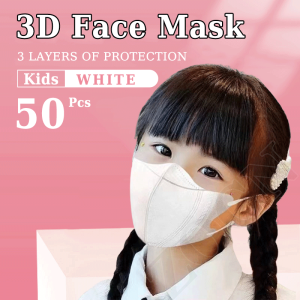 Ship From Malaysia 100pcs KF94 kid face mask 4ply 3D Fish Mouth children mask 50pcs Disposable Earloop 4ply Mask (Non-Medical Mask)