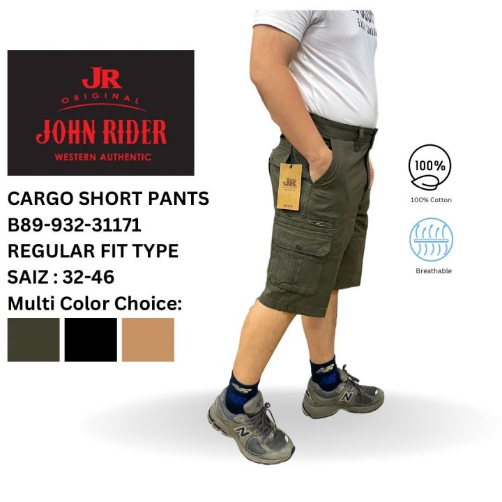 JOHN RIDER Brand Men’s Regular Tactical Cargo Short Pants (B89-932 ...