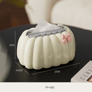 Trendy Pumpkin Shaped Spring Tissue Box Creative Removable Paper Holder ABS Napkin Box Office Living Room
