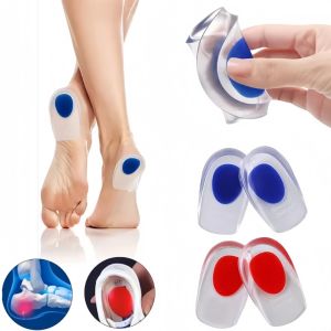 Miếng đệm gót chân Silicone cho kích thích gót chân và viêm cân gan chân Relief hình chữ U đệm gel hấp thụ sốc PU nâng lót cho nam giới và phụ nữ phù hợp với giày thể thao giày cao gót. tăng chiều cao tích hợp tăng chất liệu PU nửa kích thước.