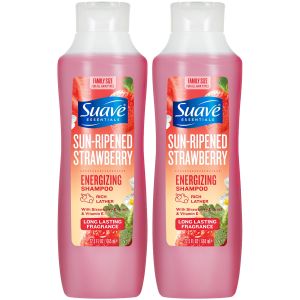 Suave Shampoo Sun-Ripened Strawberry Family-Size 2-Pack – Energizing Shampoo with Fruit Extract & Vitamin E 22.5 Oz Ea