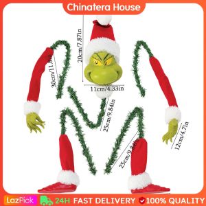 Christmas Festivities 5PCS Grinch Arm Leg Head Ornaments Holder for Xmas Tree Decoration