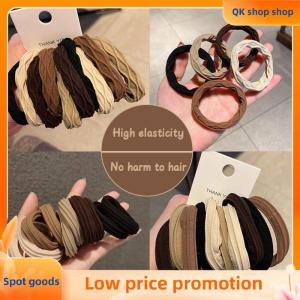 ✨QK shop✨ 10Pcs High Elastic Seamless Hair Rope For Women Girls Durable Ponytail Holder Simple Rubber Band Temperament Hair Accessories